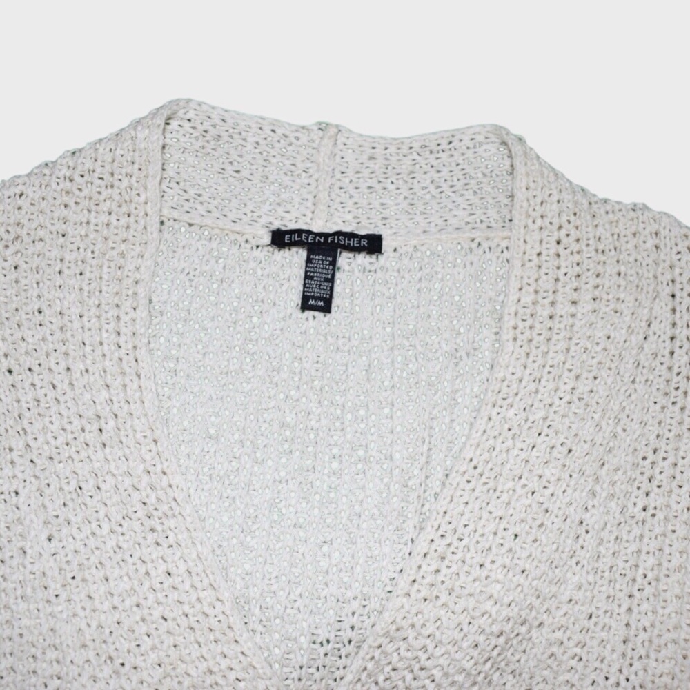 Eileen Fisher Organic Cotton Linen Tape Yarn V Neck Sweater View 5